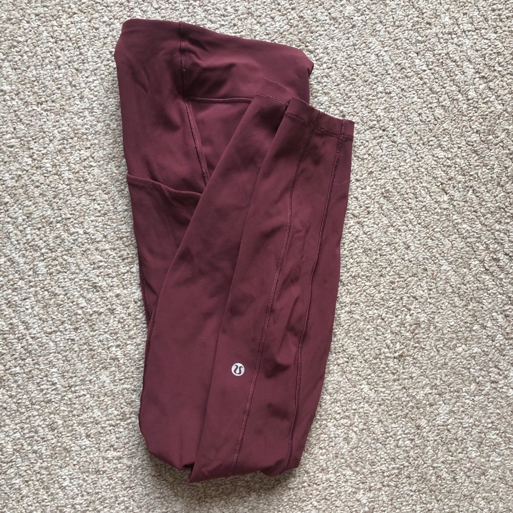 Lululemon Red Wine Burgundy Leggings Size 6